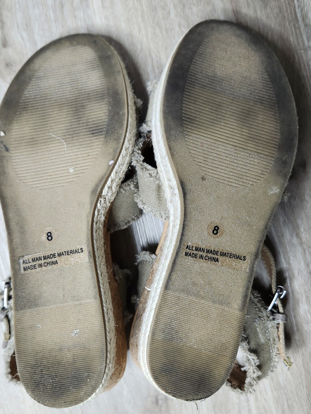 DV Dolce Vita Olive Green Boho Espadrille Wedge Sandals Women's 8 - Picture 9 of 9